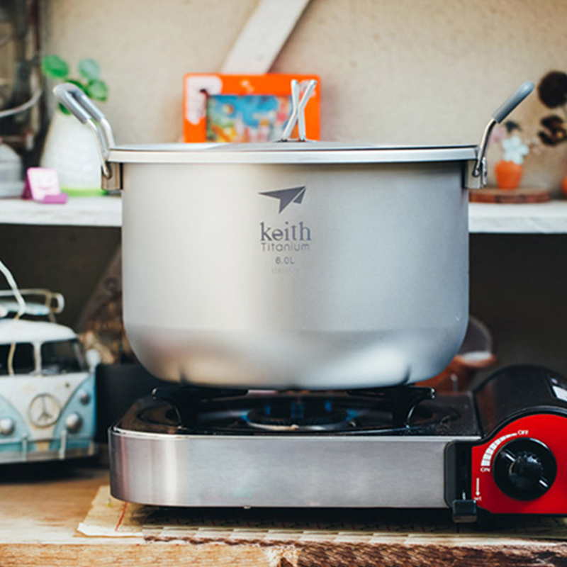 Camping Cooking Unit - Keith-Camping Cooking Set, Titanium Cookware Stockpot
