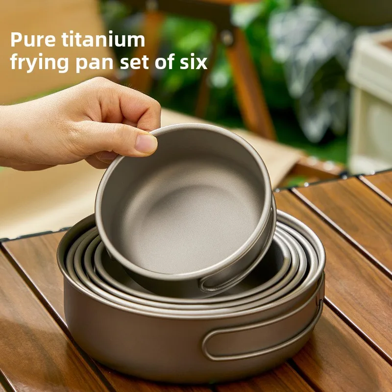 Camping Cooking Set Lightweight - Titanium Outdoor Pot Set Picnic Camping