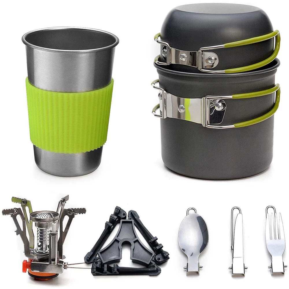 Camping Cooking Unit - Camping Cookware Kit with Stove Outdoor
