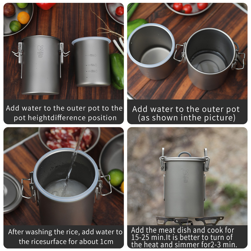 KEITH Pure Titanium Rice Cooke - đánh giá và giá Camping Cooking Set