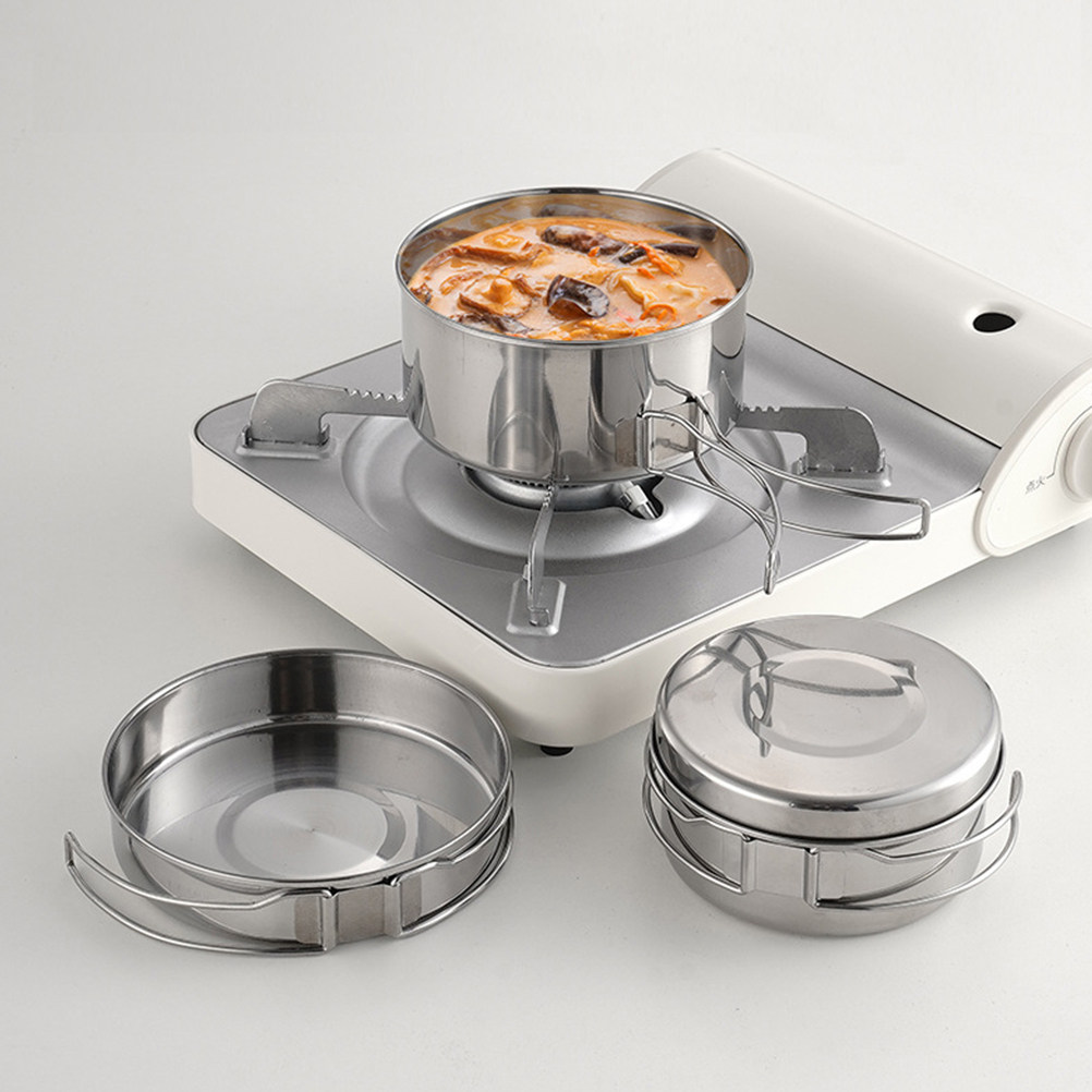 1Set Stainless Steel Camping C - đánh giá và giá Camping Cooking Set