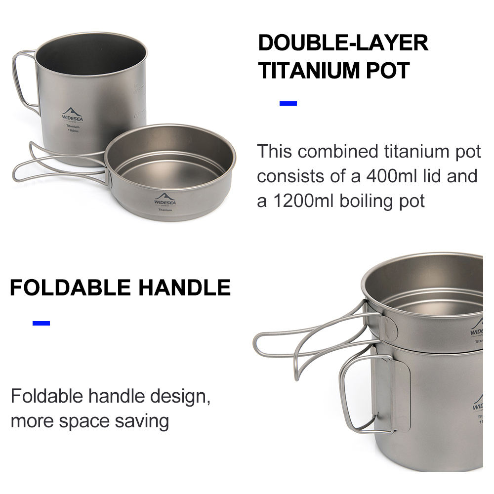 Widesea Ultralight Titanium Ca - đánh giá và giá Camping Cooking Set Non Stick