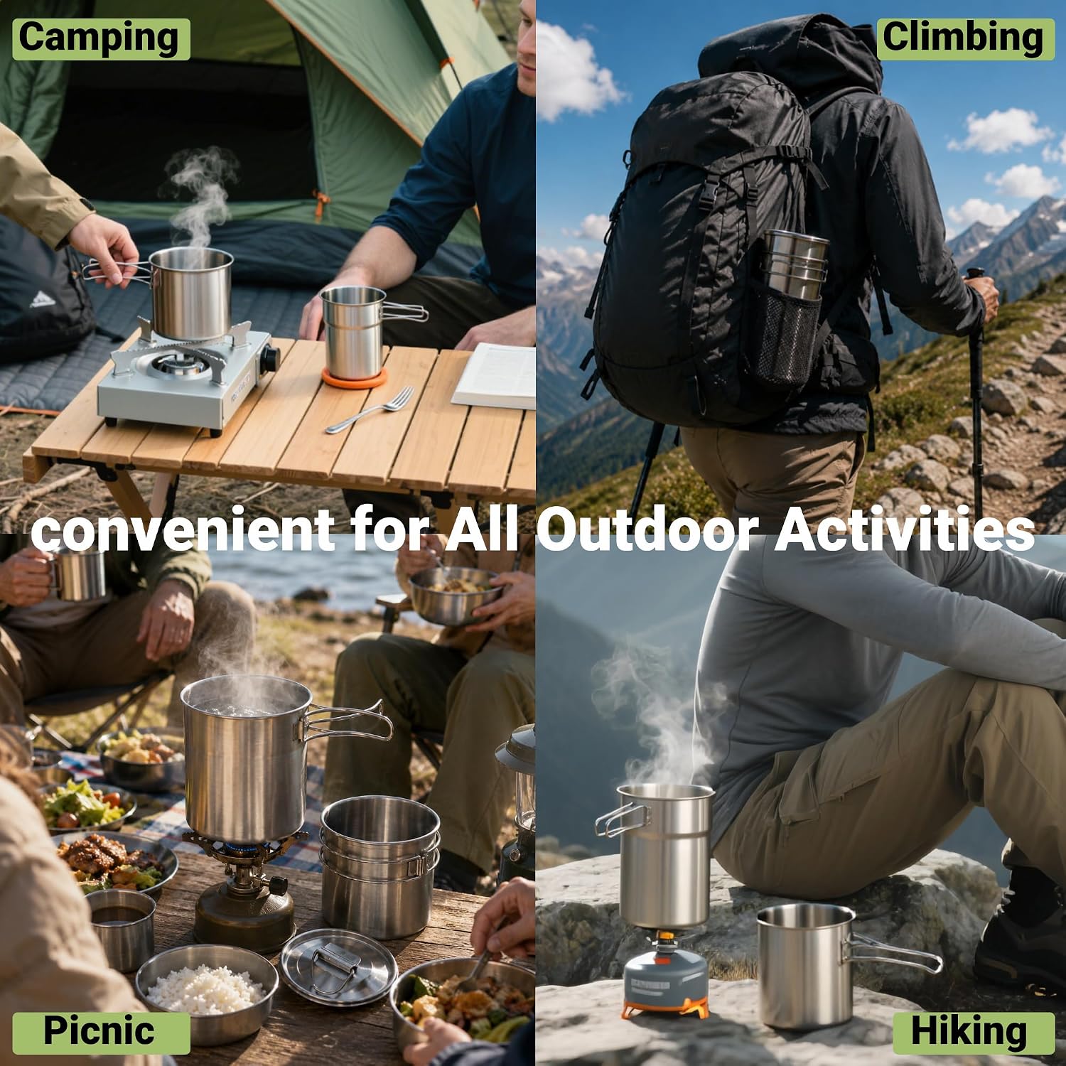 Foldable Camping Cups Mugs Cam - đánh giá và giá Camping Cooking Unit