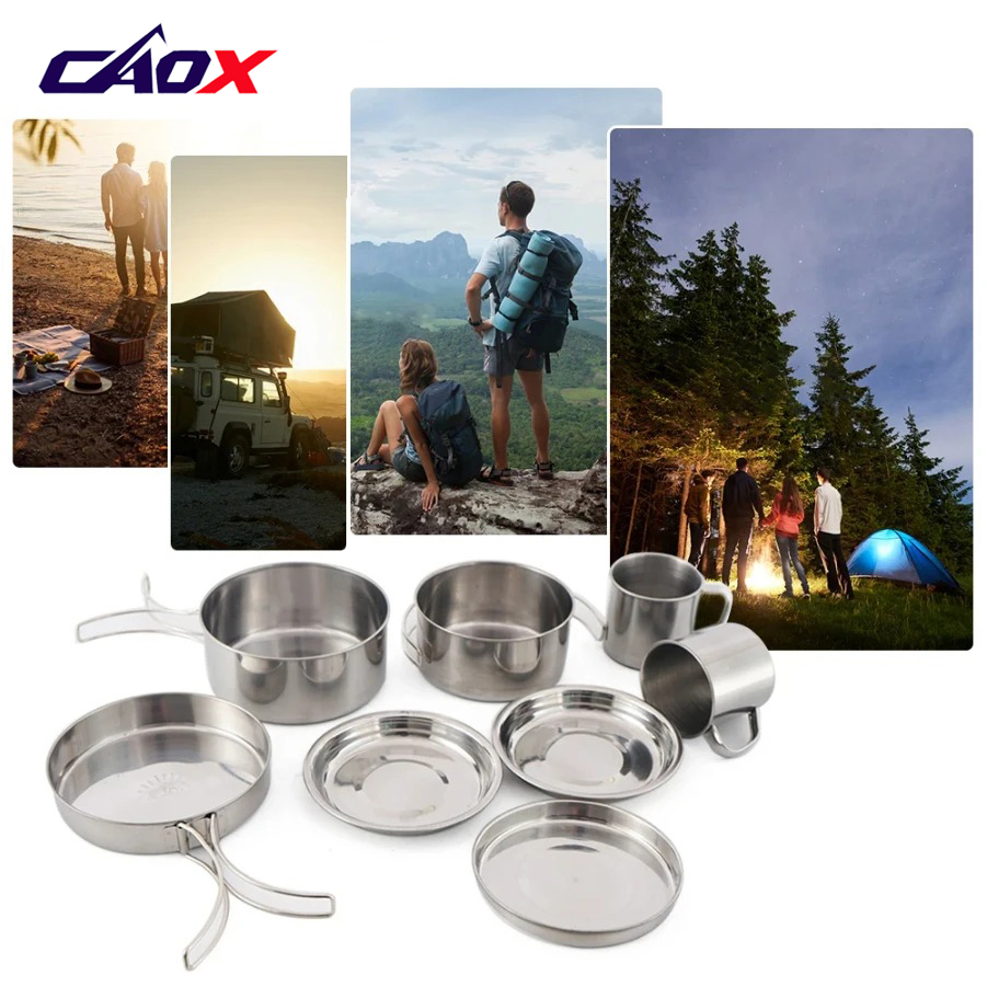 CAOX 8pcs/Set Camping Cookware - đánh giá và giá Camping Cooking Hot Plate