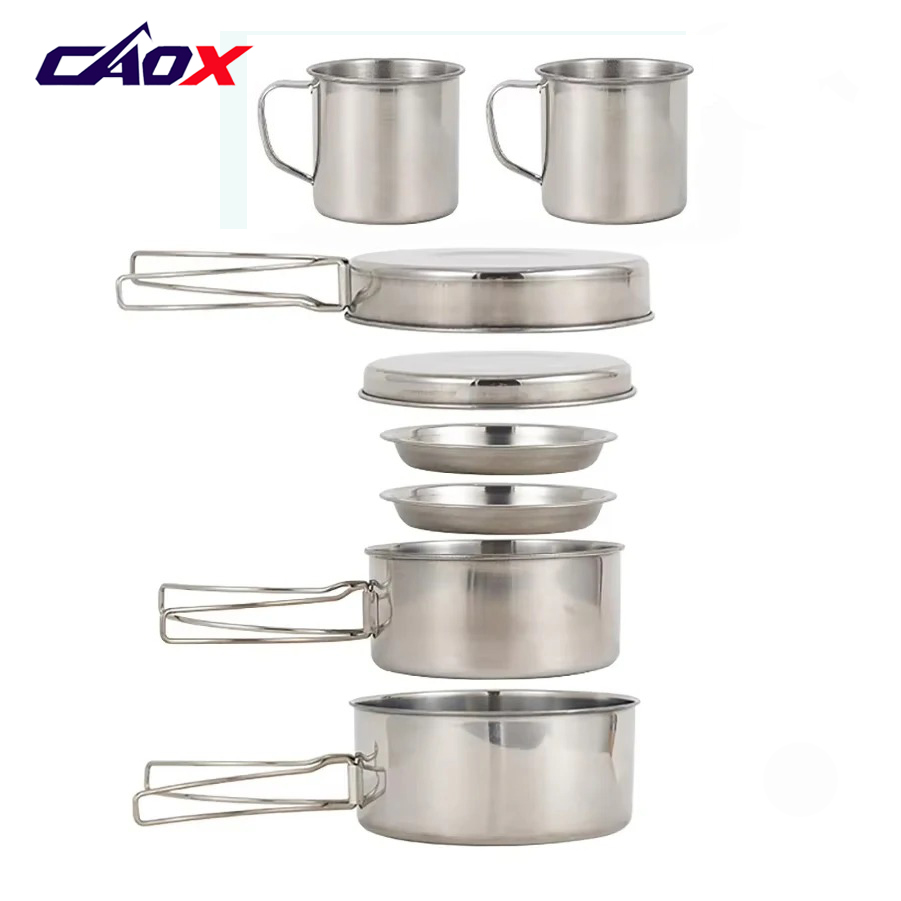 CAOX 8pcs/Set Camping Cookware - đánh giá và giá Camping Cooking Hot Plate