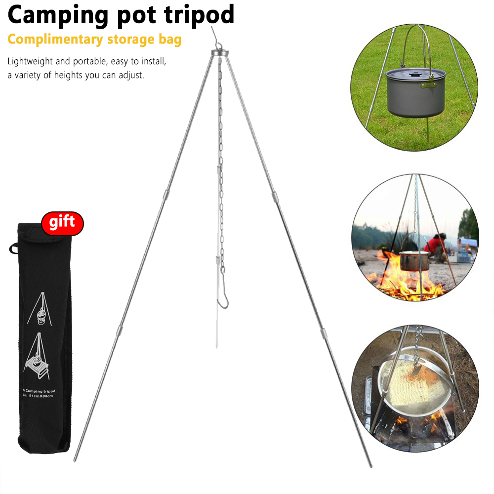 Camping Campfire Tripod for Ha - đánh giá và giá Camping Cooking Pot Tripod