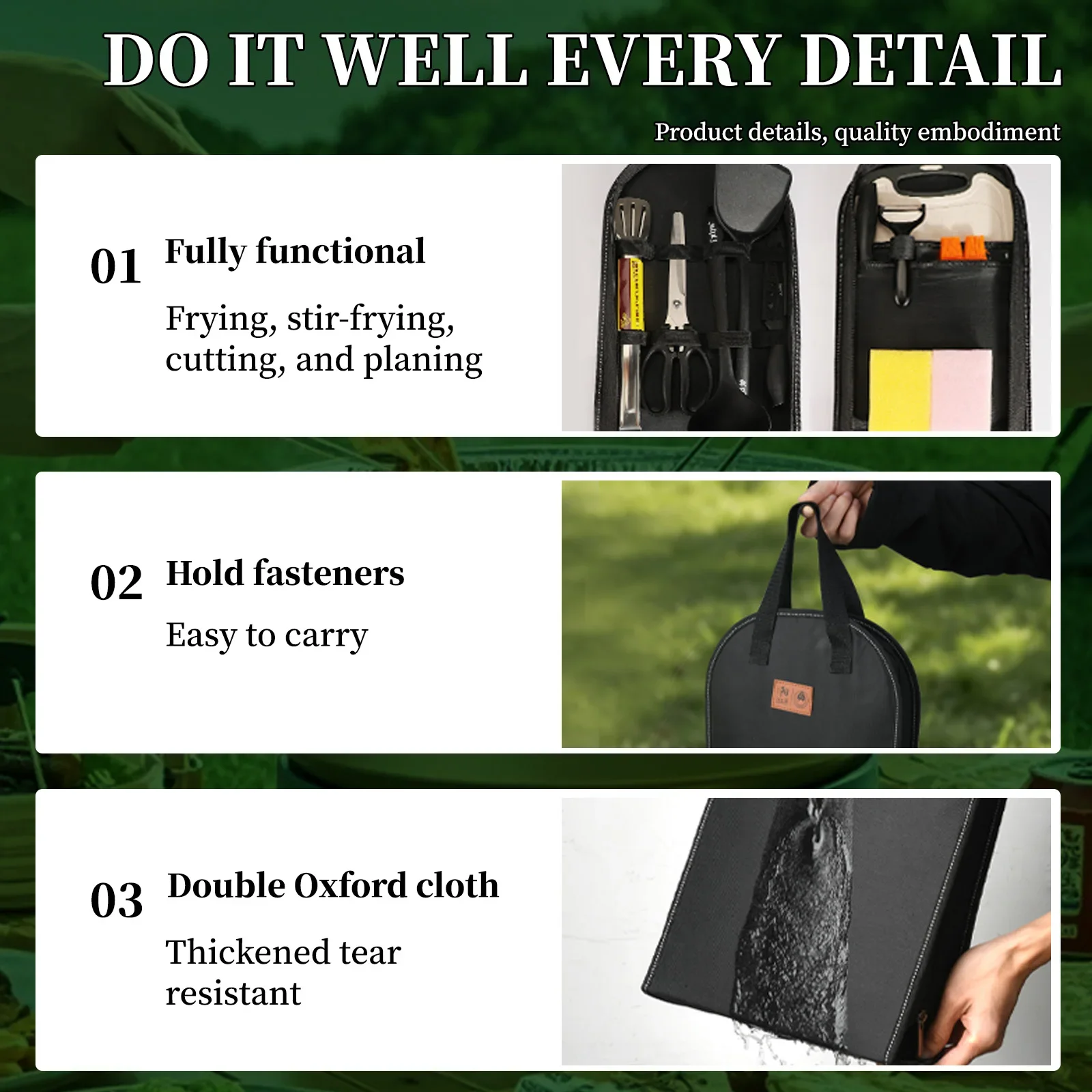 Portable outdoor utensils set  - đánh giá và giá Quechua Camping Cooking Set