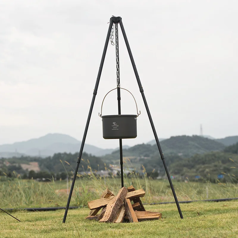 1Pc Outdoor Bonfire Tripod Cam - đánh giá và giá Camping Cooking Pot Tripod