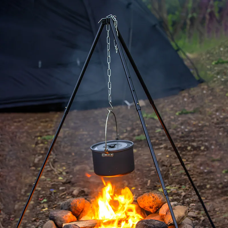 1Pc Outdoor Bonfire Tripod Cam - đánh giá và giá Camping Cooking Pot Tripod