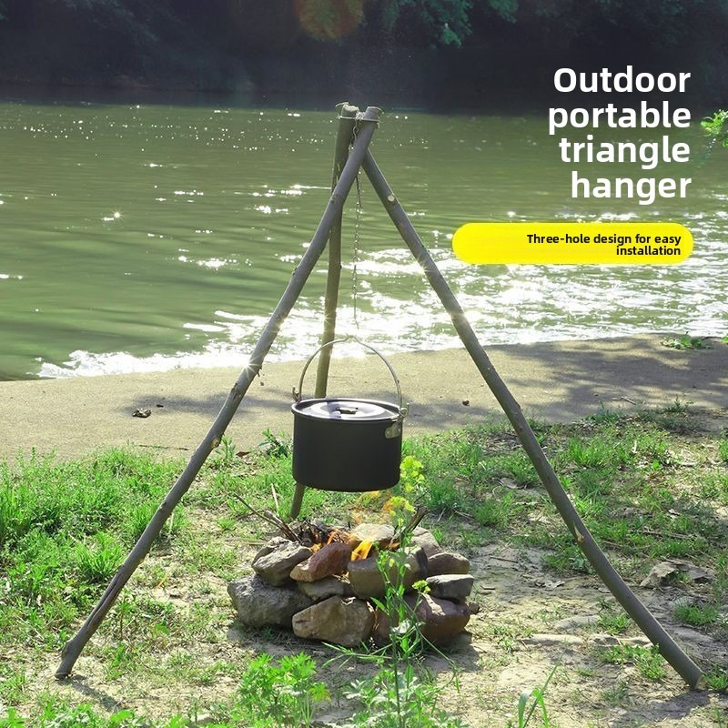 Outdoor BBQ Tripod Portable De - đánh giá và giá Camping Cooking Pot Tripod