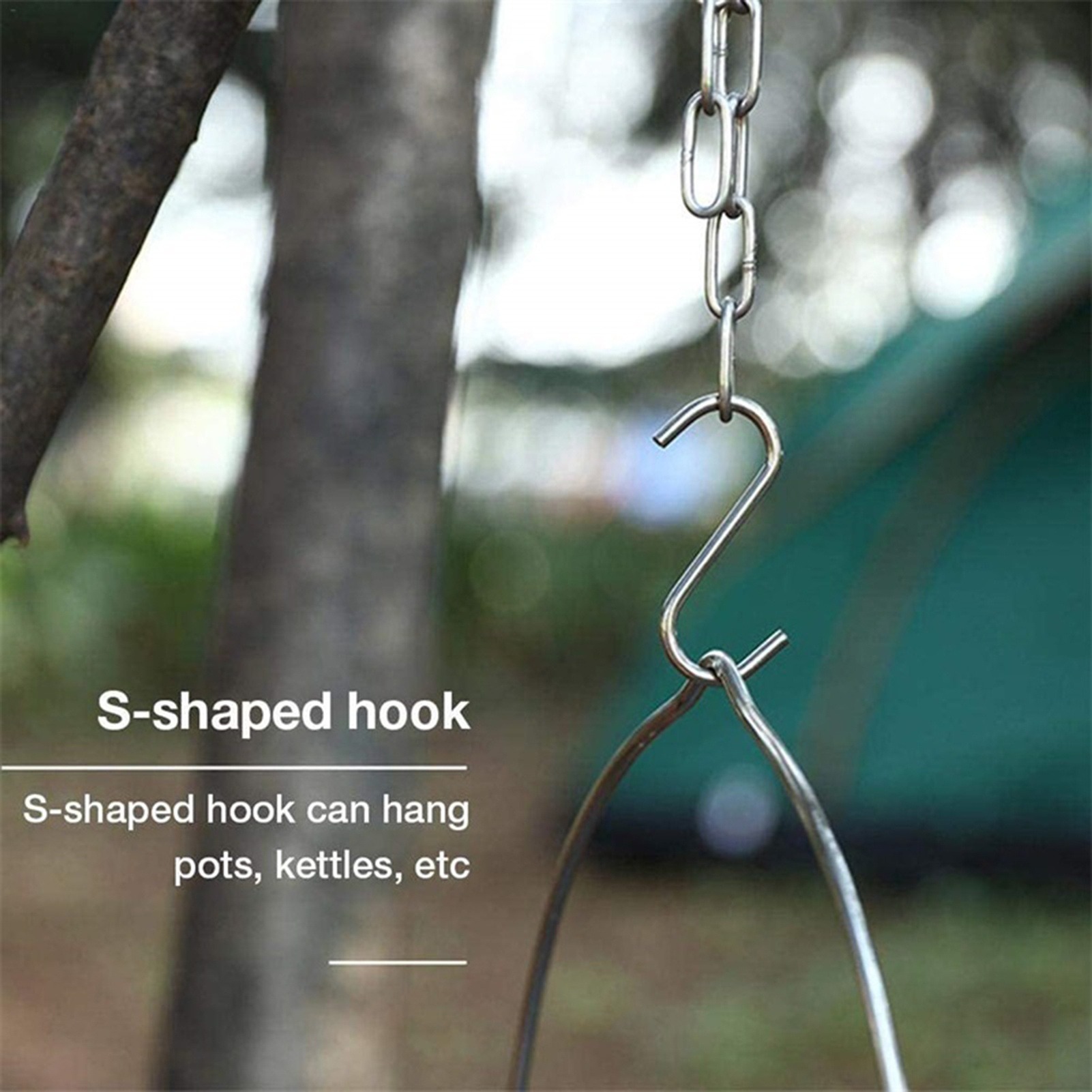Stainless Steel Camping Tripod - đánh giá và giá Camping Cooking Pot Tripod