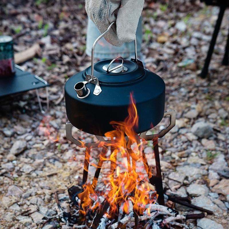 Cơ sở bếp camp có thể gập 55kd - đánh giá và giá Camping Cooking Pot Tripod