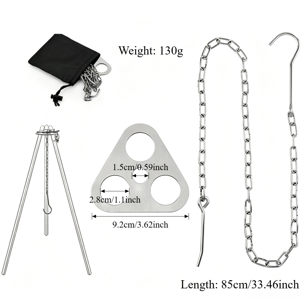 Adjustable Camping Tripod for  - đánh giá và giá Camping Cooking Pot Tripod