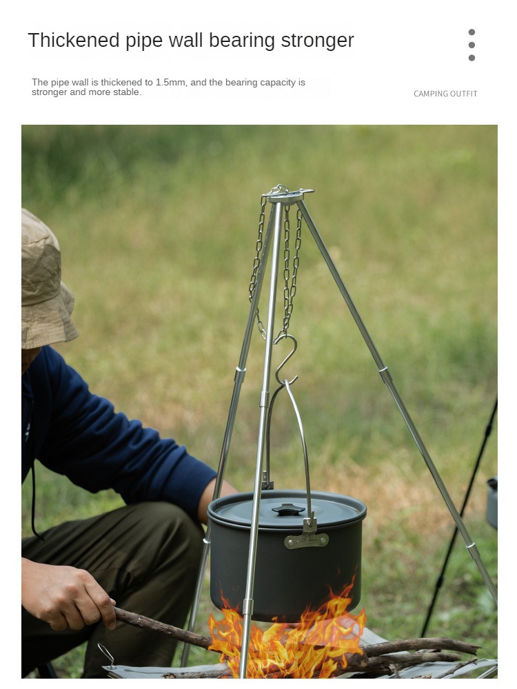Camping Bonfire Tripod Portabl - đánh giá và giá Camping Cooking Pot Tripod