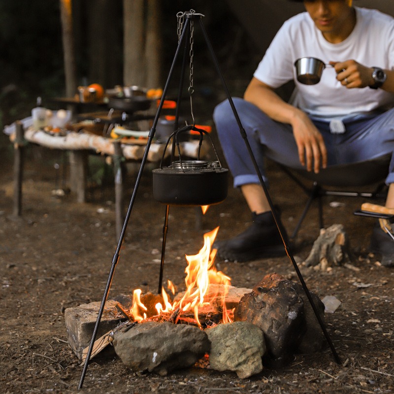 Portable Outdoor Cooking Tripo - đánh giá và giá Camping Cooking Pot Tripod