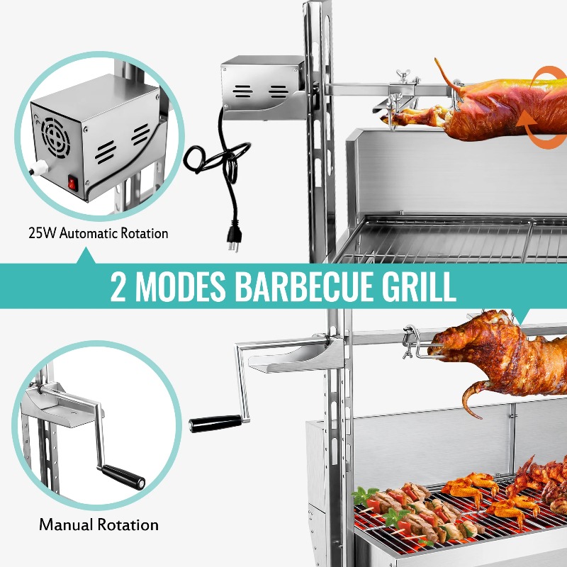 2-in-1 Barbecue Grill Roaster  - đánh giá và giá Camping Cooking Equipment Electric