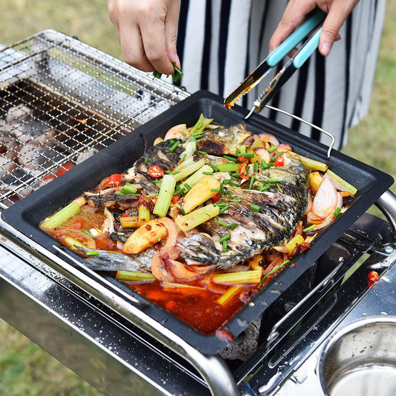 Outdoors Thick Square Grill Pa - đánh giá và giá Camping Cooking Set Non Stick