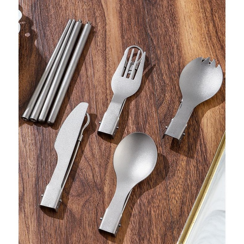 Titanium Foldable Utensil Set  - đánh giá và giá Camping Cooking Set Lightweight