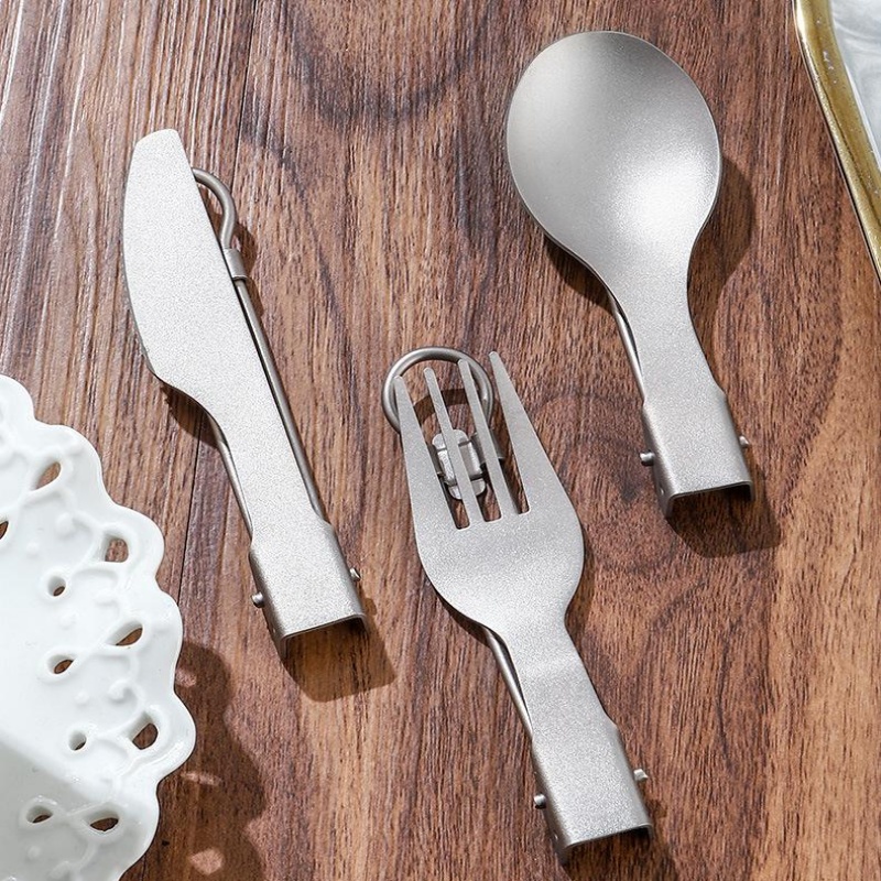 Titanium Foldable Utensil Set  - đánh giá và giá Camping Cooking Set Lightweight