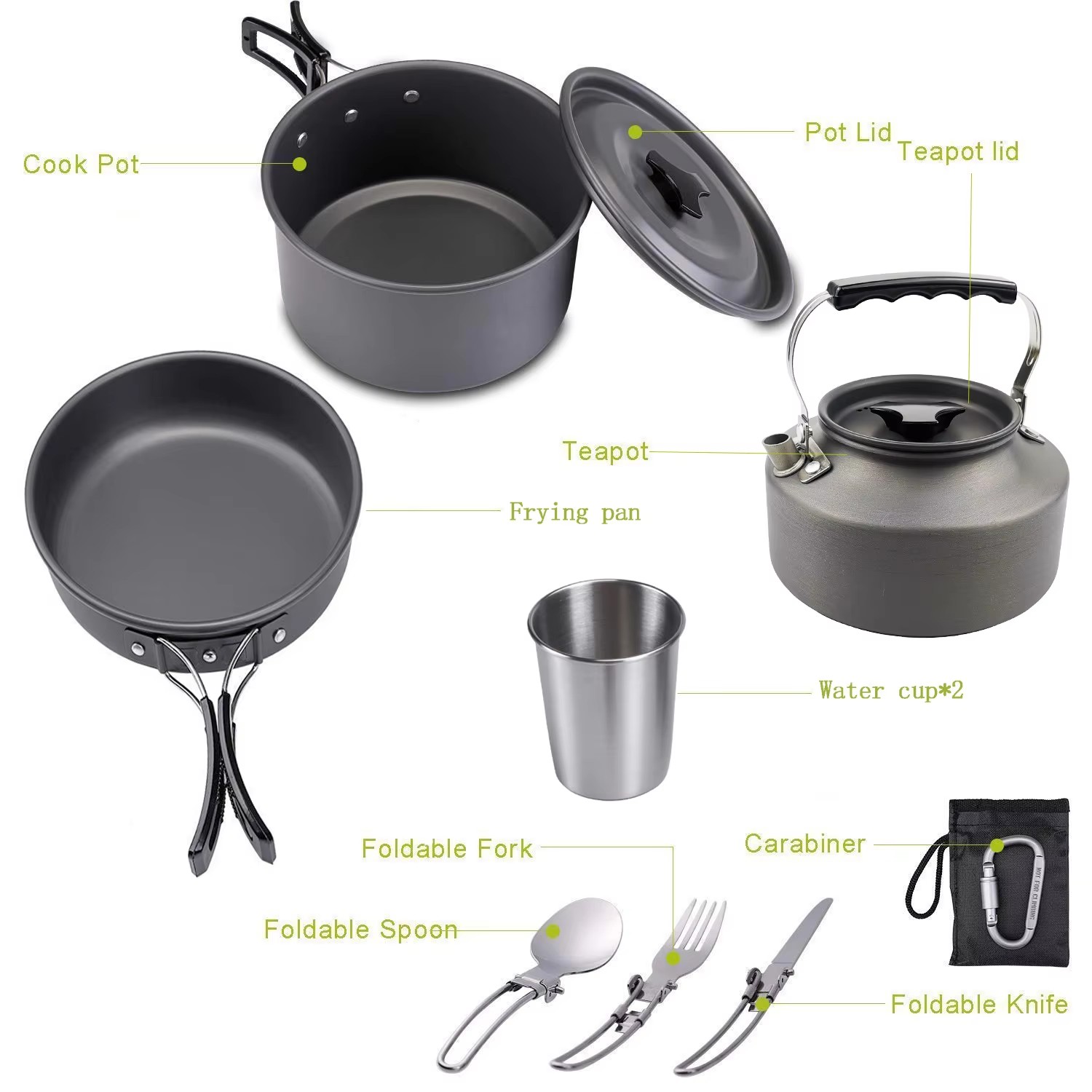 Camping Cooking Set Camping Co - đánh giá và giá Camping Cooking Set Non Stick