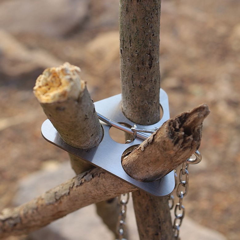 Stainless Steel Camping Tripod - đánh giá và giá Camping Cooking Pot Tripod