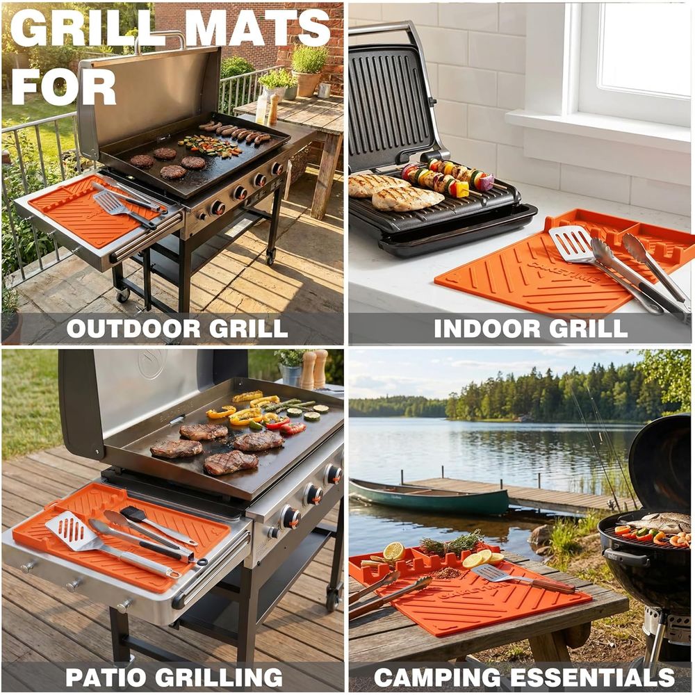 Silicone Grill Mats or Griddle - đánh giá và giá Camping Cooking Area