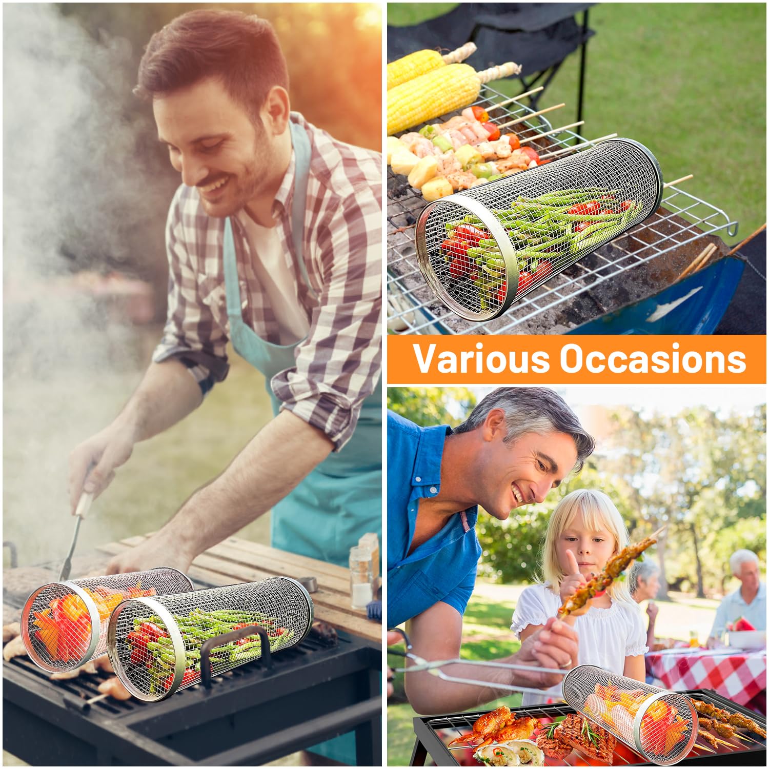 2 Pieces Rolling Grilling Bask - đánh giá và giá Camping Cooking Set Non Stick