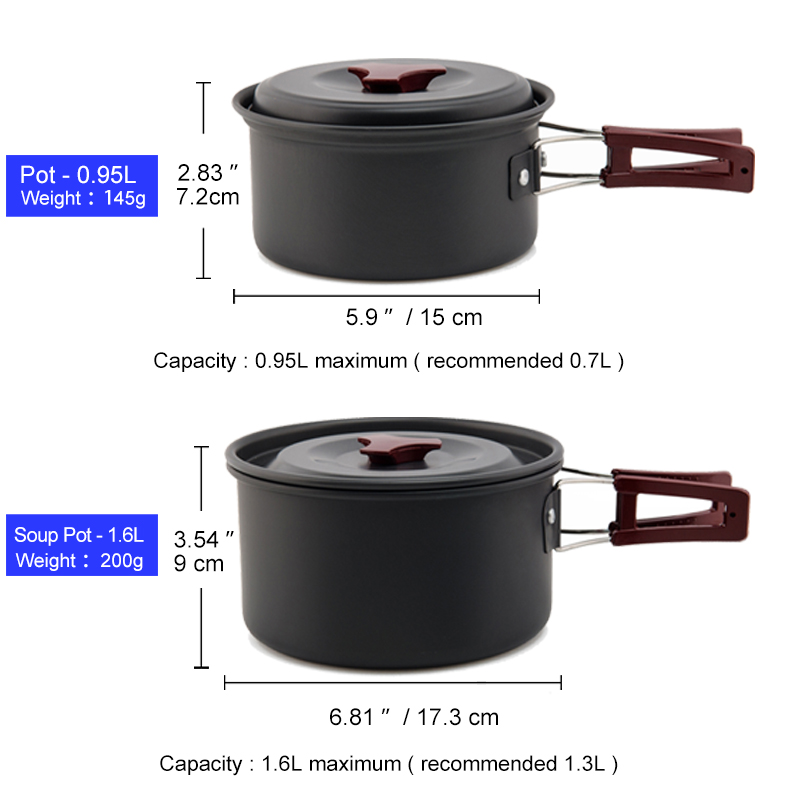 Widesea Camping Cookware Set O - đánh giá và giá Quechua Camping Cooking Set