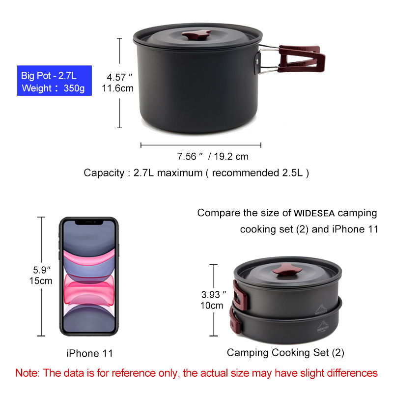 Widesea Camping Cookware Set O - đánh giá và giá Quechua Camping Cooking Set