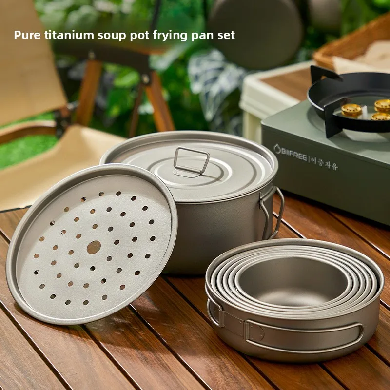Titanium Outdoor Pot Set Picni - đánh giá và giá Camping Cooking Set Lightweight