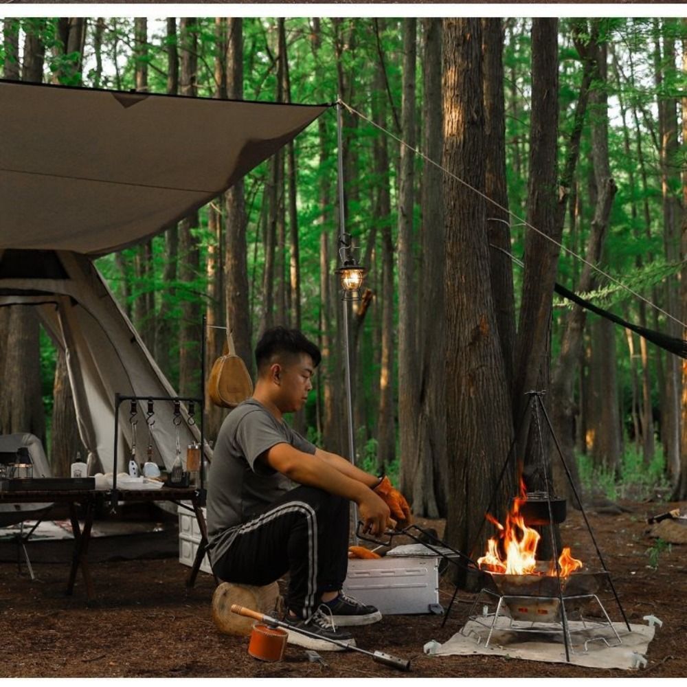 Portable Camping Tripod Adjust - đánh giá và giá Camping Cooking Pot Tripod